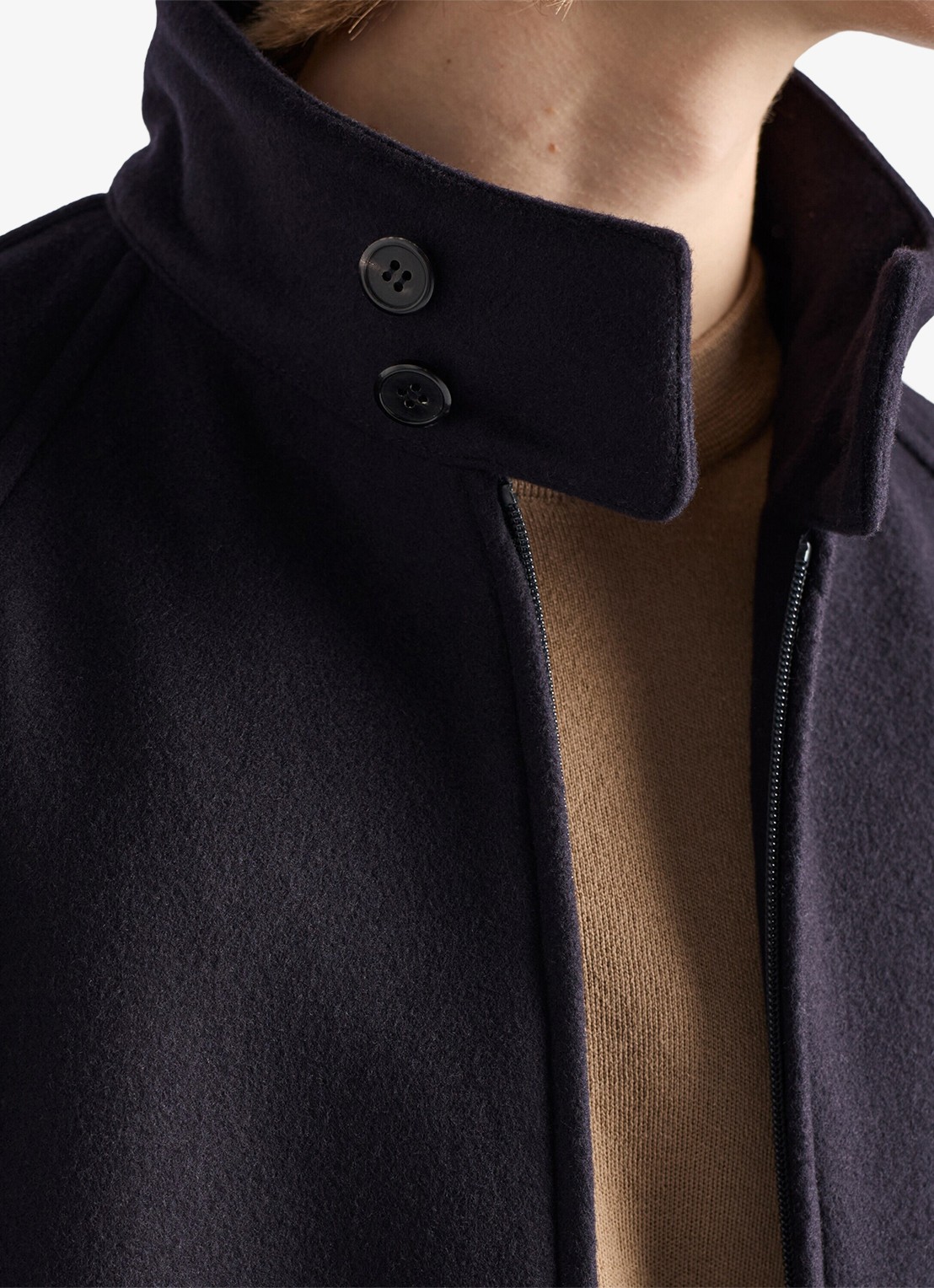 Prada Bomberjack in kasjmierblend - detail 6 donkerblauw