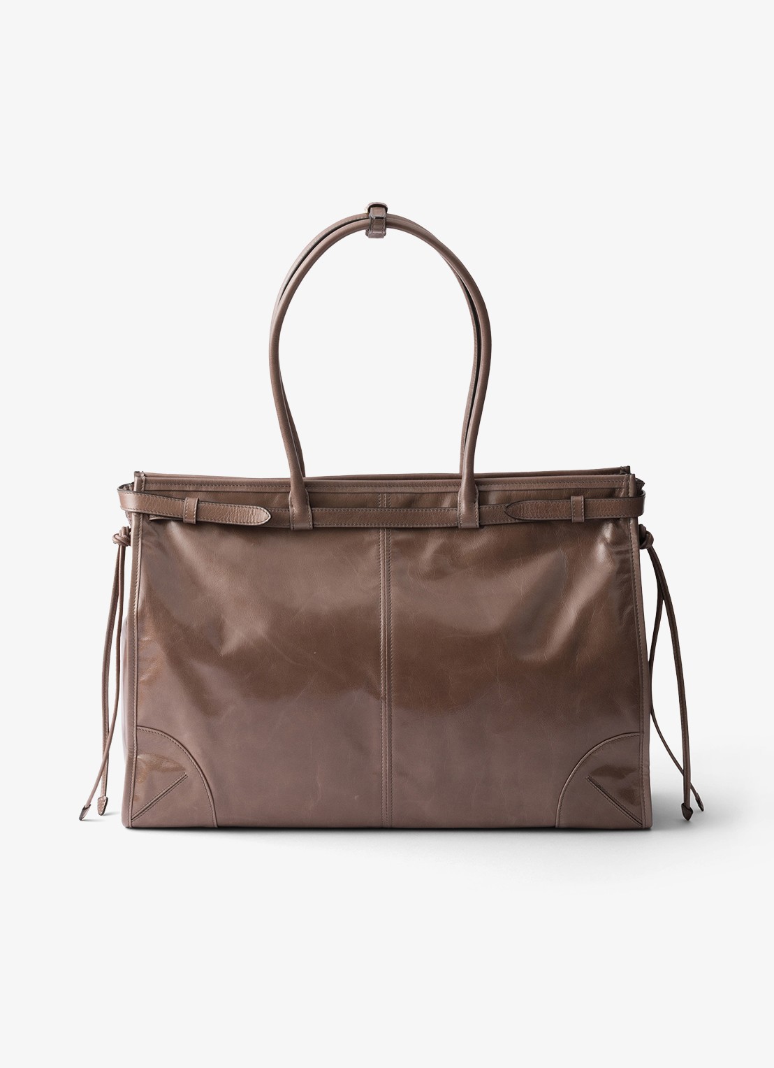 Prada Bonnie Extra-Large schoudertas van kalfsleer - achterkant 3 taupe