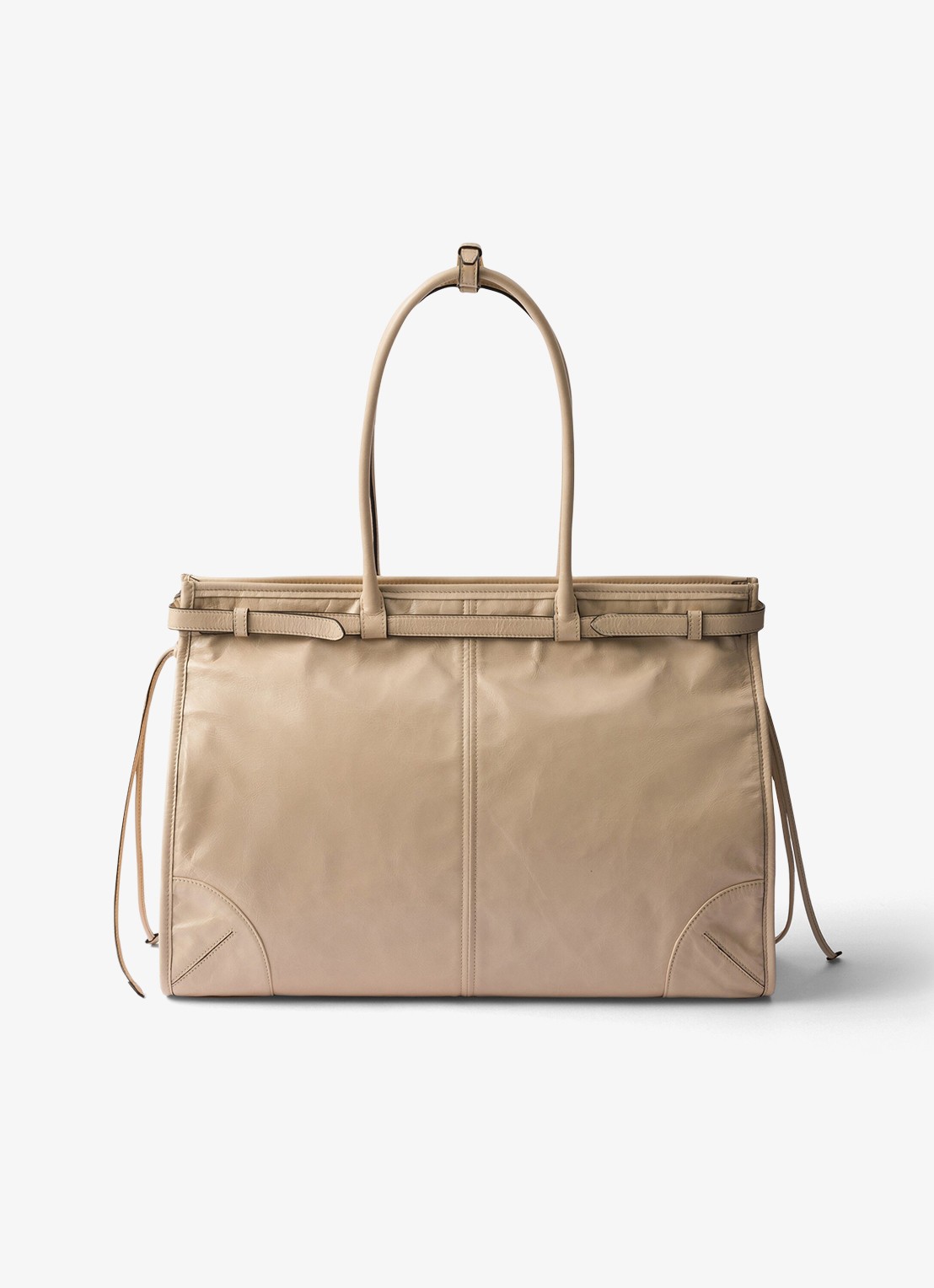 Prada Bonnie Extra-Large schoudertas van kalfsleer - achterkant 7 beige