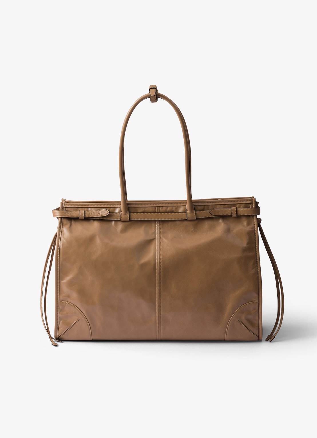 Prada Bonnie Extra-Large schoudertas van kalfsleer - achterkant 3 lichtbruin