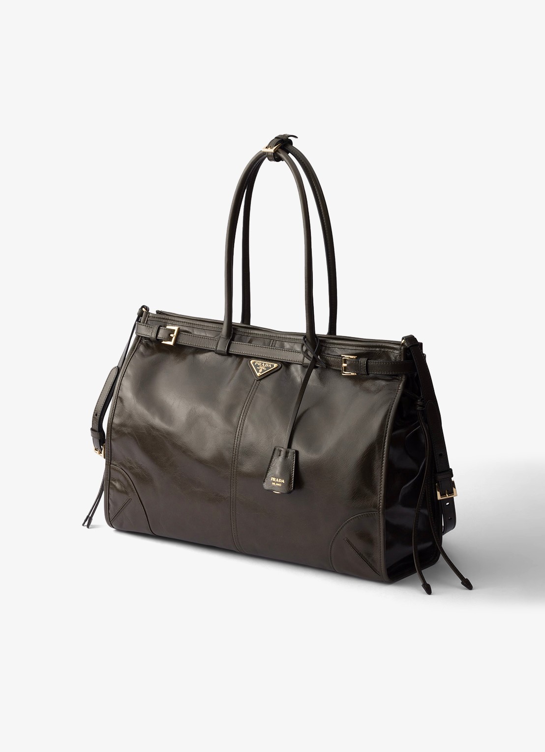Prada Bonnie Extra-Large schoudertas van kalfsleer - voorkant 2 groen