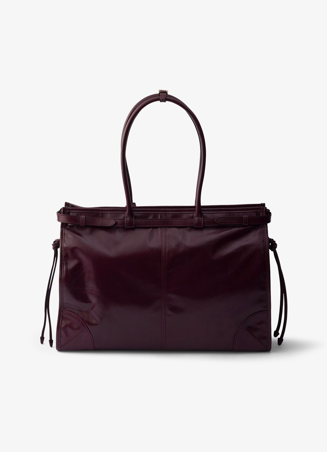 Prada Bonnie Extra-Large schoudertas van kalfsleer - achterkant 7 bordeauxrood