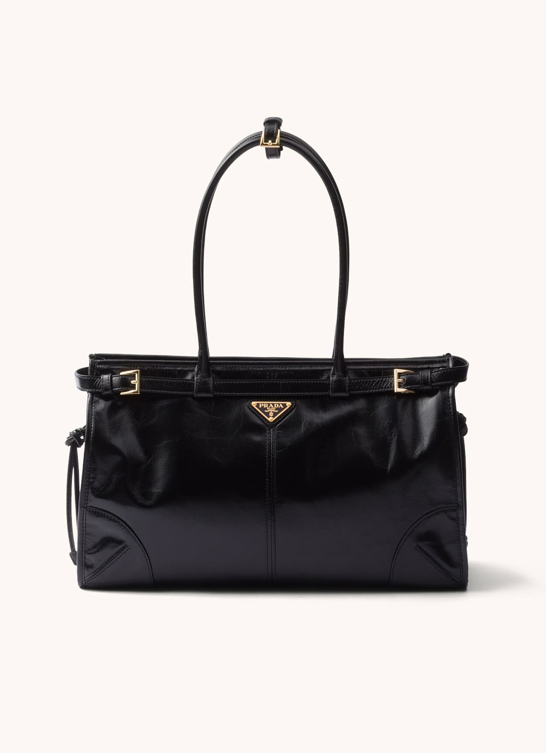 Prada Bonnie Large schoudertas van kalfsleer - voorkant zwart