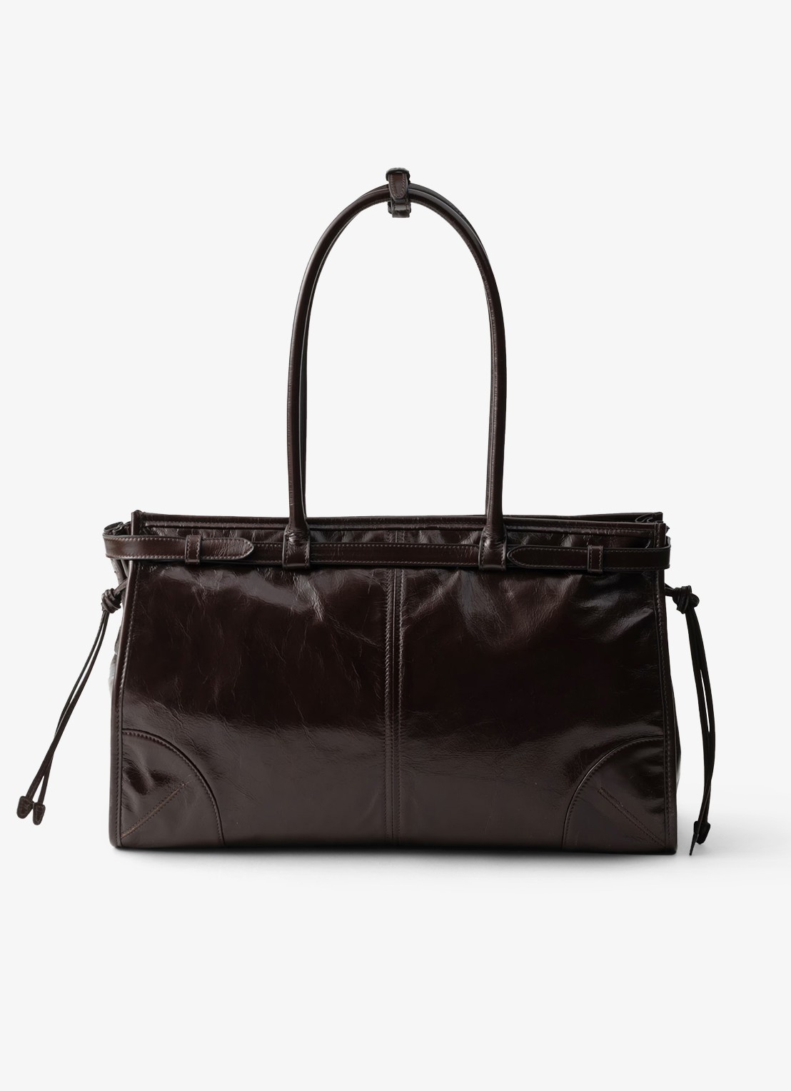 Prada Bonnie Large schoudertas van kalfsleer - achterkant 6 donkerbruin