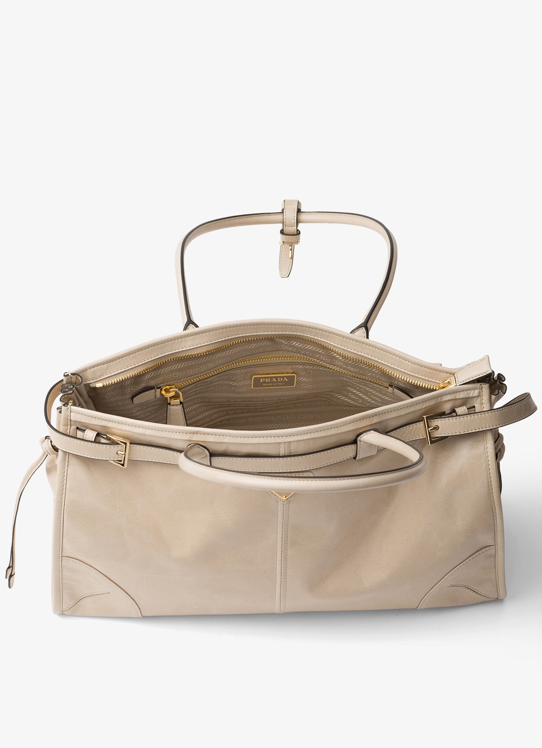 Prada Bonnie Large schoudertas van kalfsleer - detail 3 beige