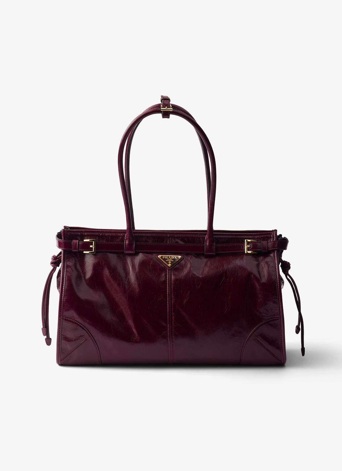 Prada Bonnie Large schoudertas van kalfsleer - voorkant bordeauxrood