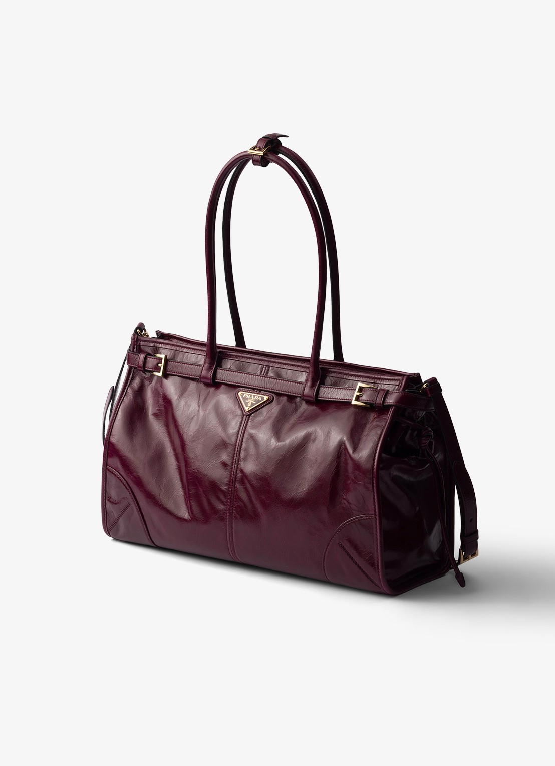 Prada Bonnie Large schoudertas van kalfsleer - voorkant 2 bordeauxrood