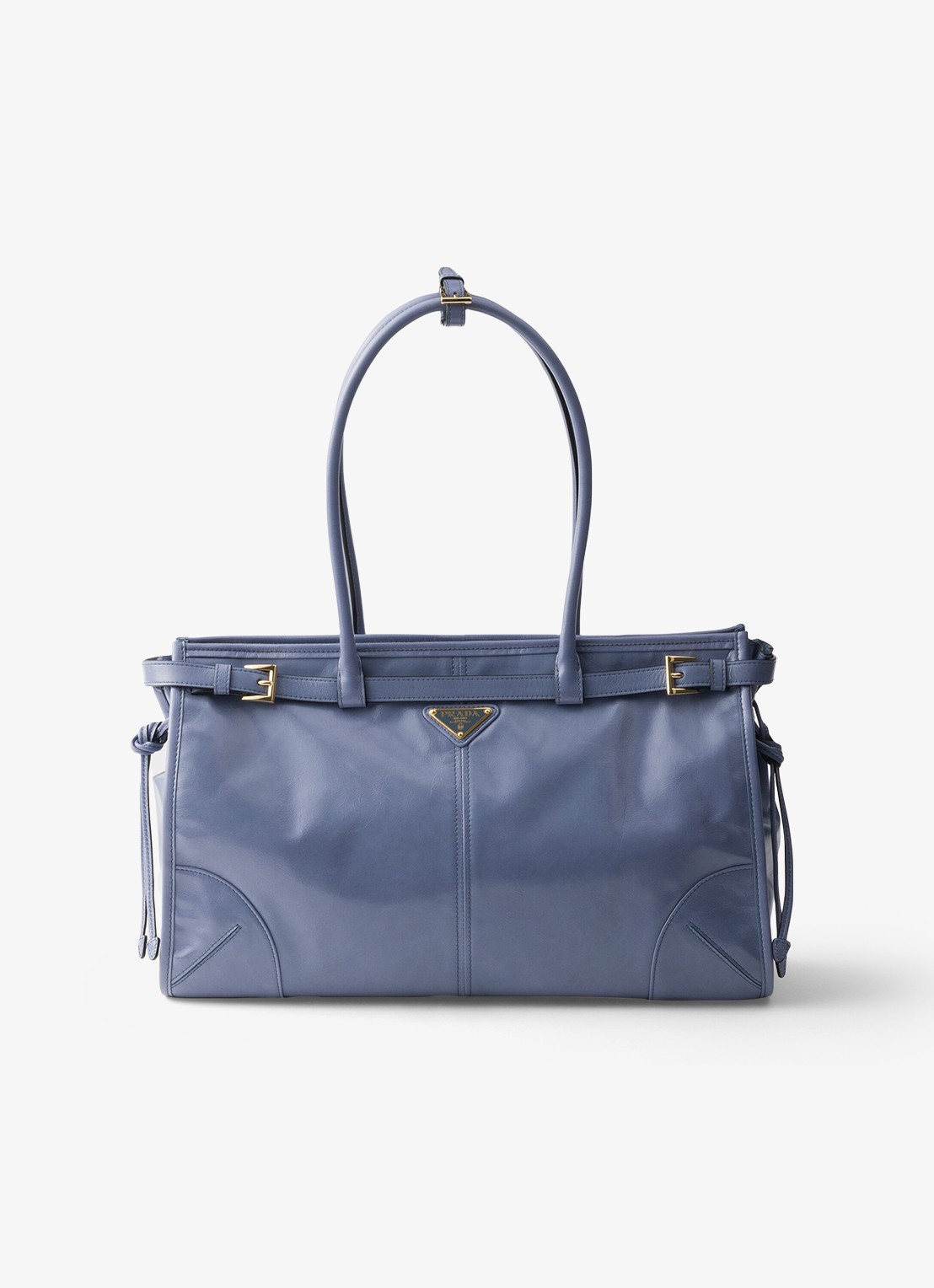 Prada Bonnie Large schoudertas van kalfsleer - voorkant 5 staalblauw