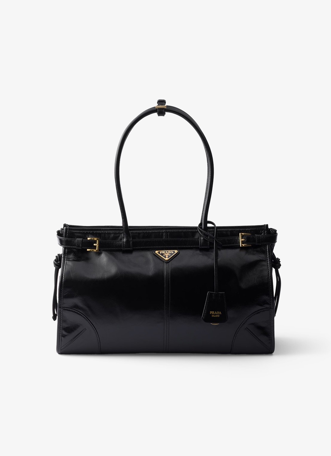Prada Bonnie Large schoudertas van kalfsleer - voorkant 10 zwart
