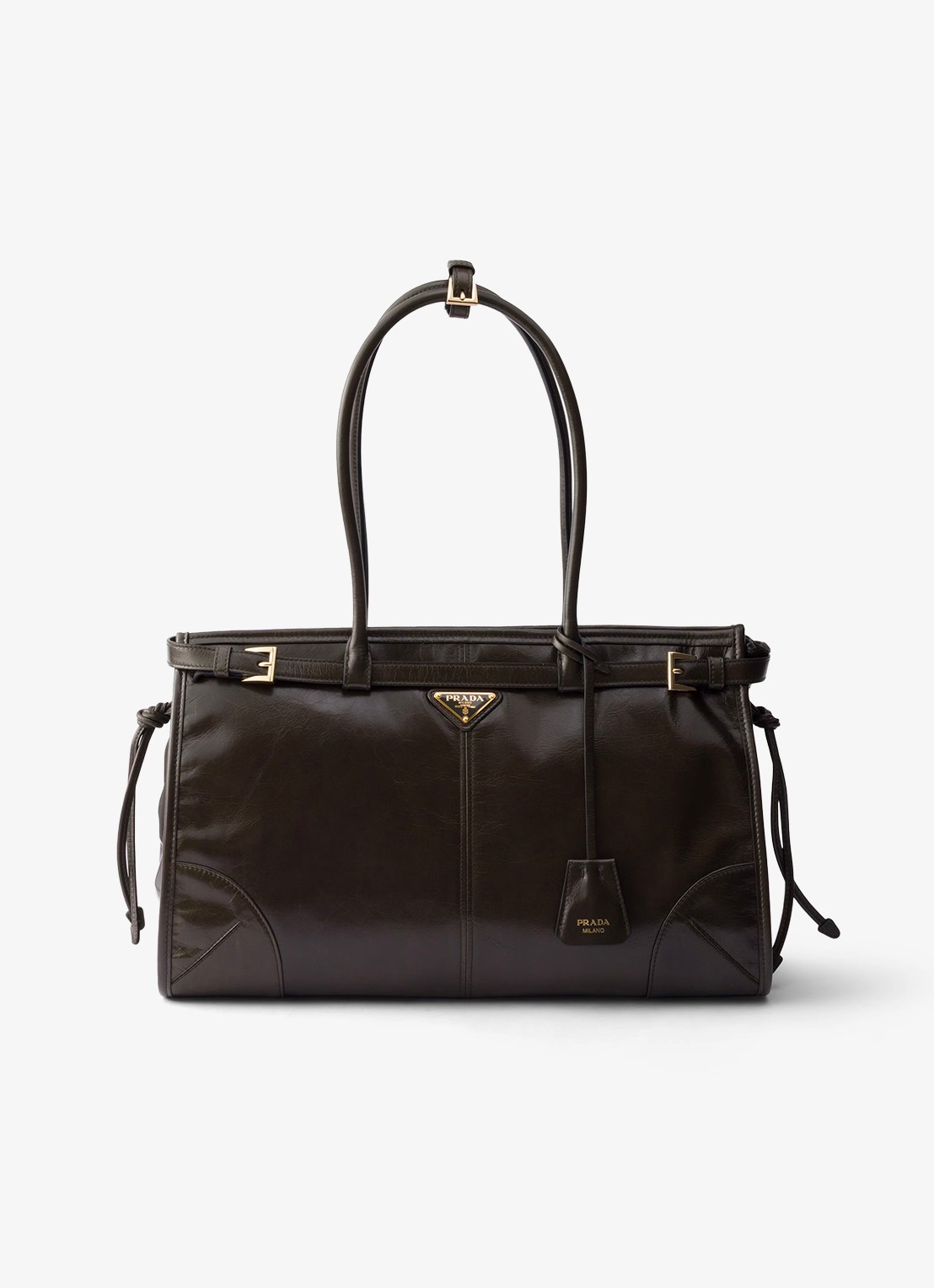 Prada Bonnie Large schoudertas van kalfsleer - voorkant groen