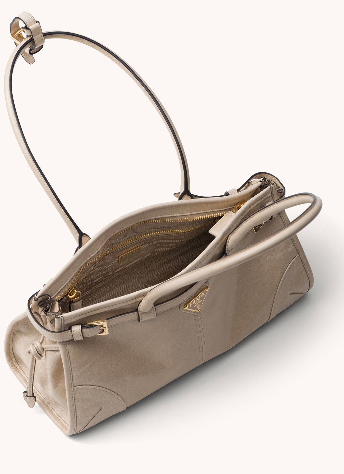 Prada Bonnie Medium schoudertas van kalfsleer - detail 5 beige