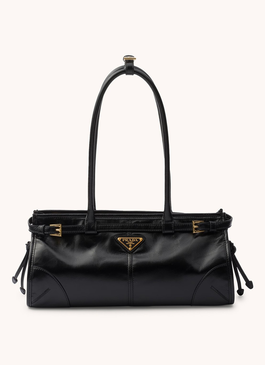 Prada Bonnie Medium schoudertas van kalfsleer - voorkant 6 zwart