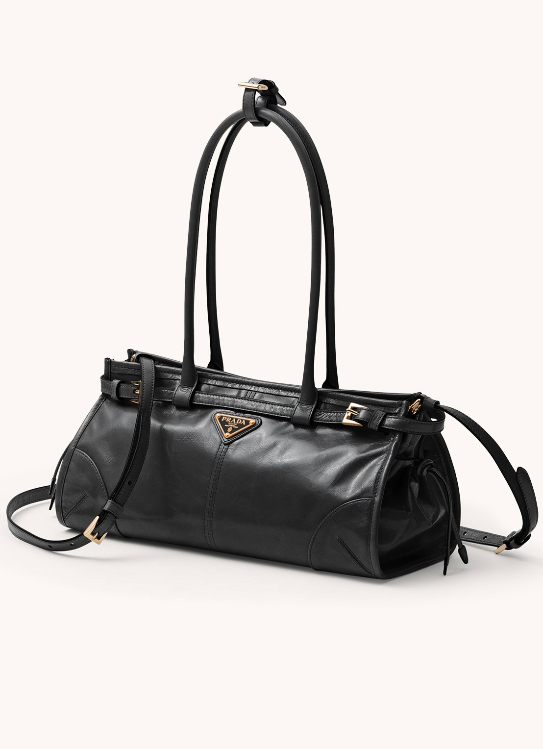Prada Bonnie Medium schoudertas van kalfsleer - voorkant 7 zwart