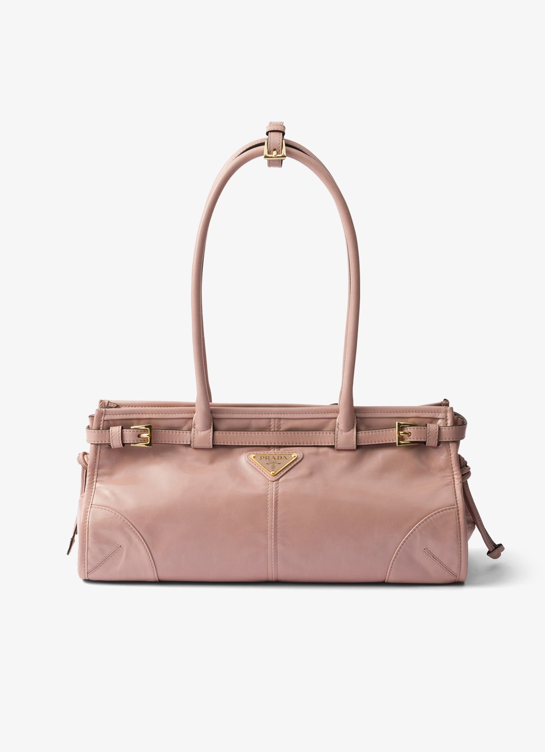 Prada Bonnie Medium schoudertas van kalfsleer - voorkant 2 oudroze