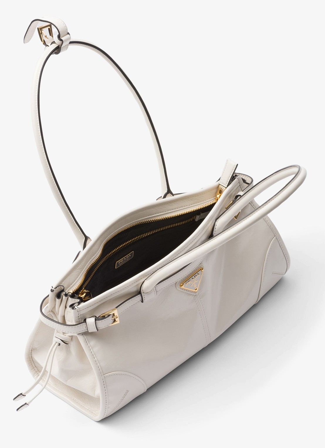 Prada Bonnie Medium schoudertas van kalfsleer - detail 5 wit