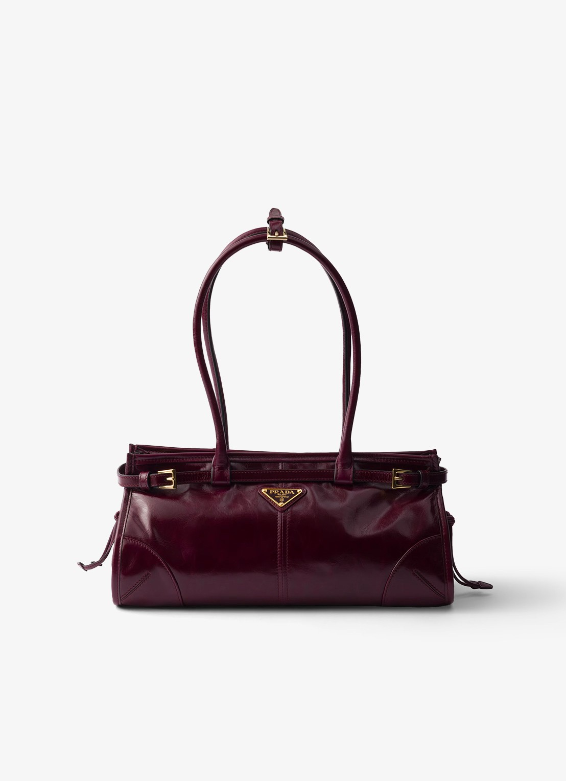 Prada Bonnie Medium schoudertas van kalfsleer - voorkant 5 bordeauxrood