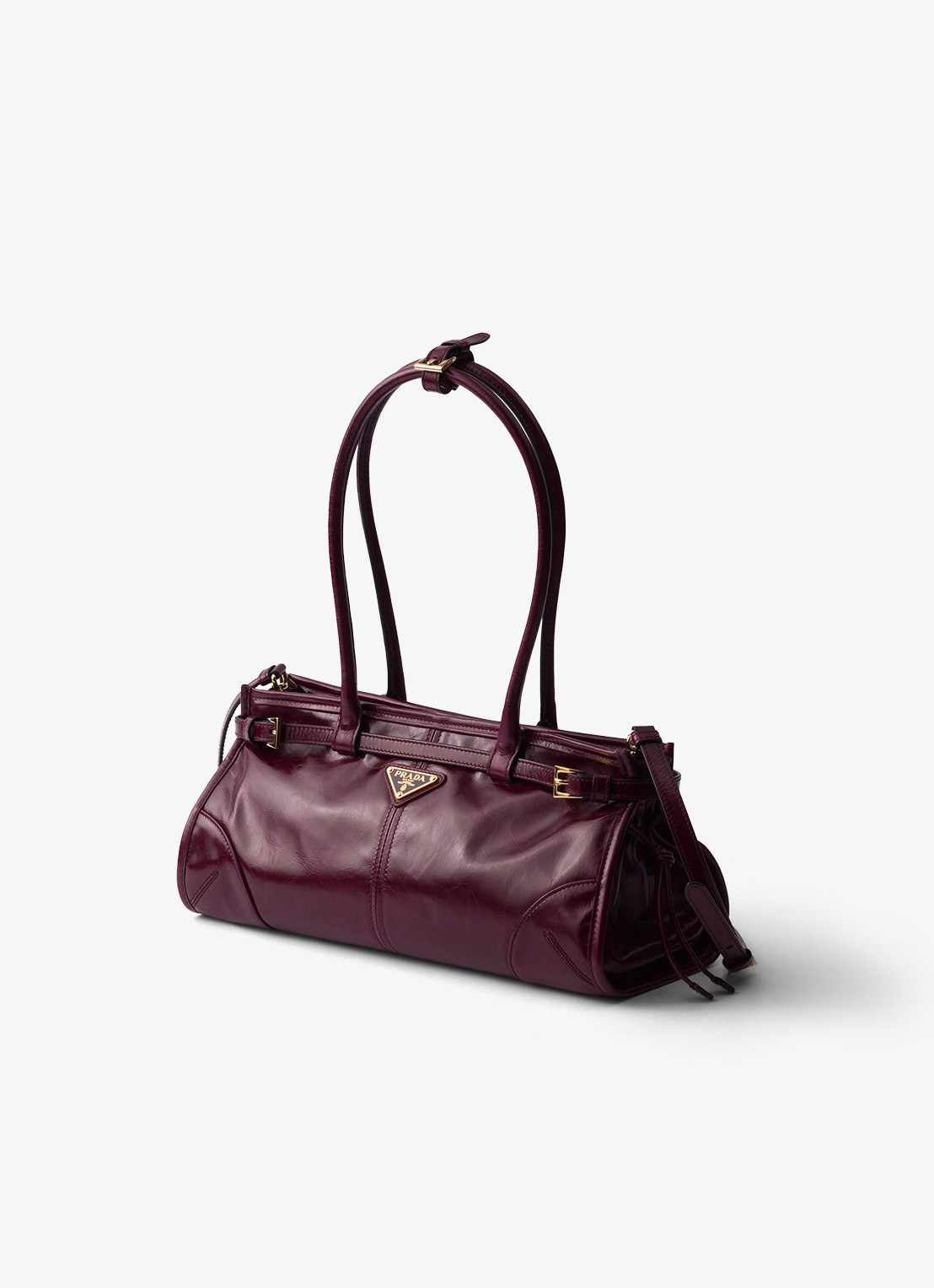 Prada Bonnie Medium schoudertas van kalfsleer - voorkant 3 bordeauxrood