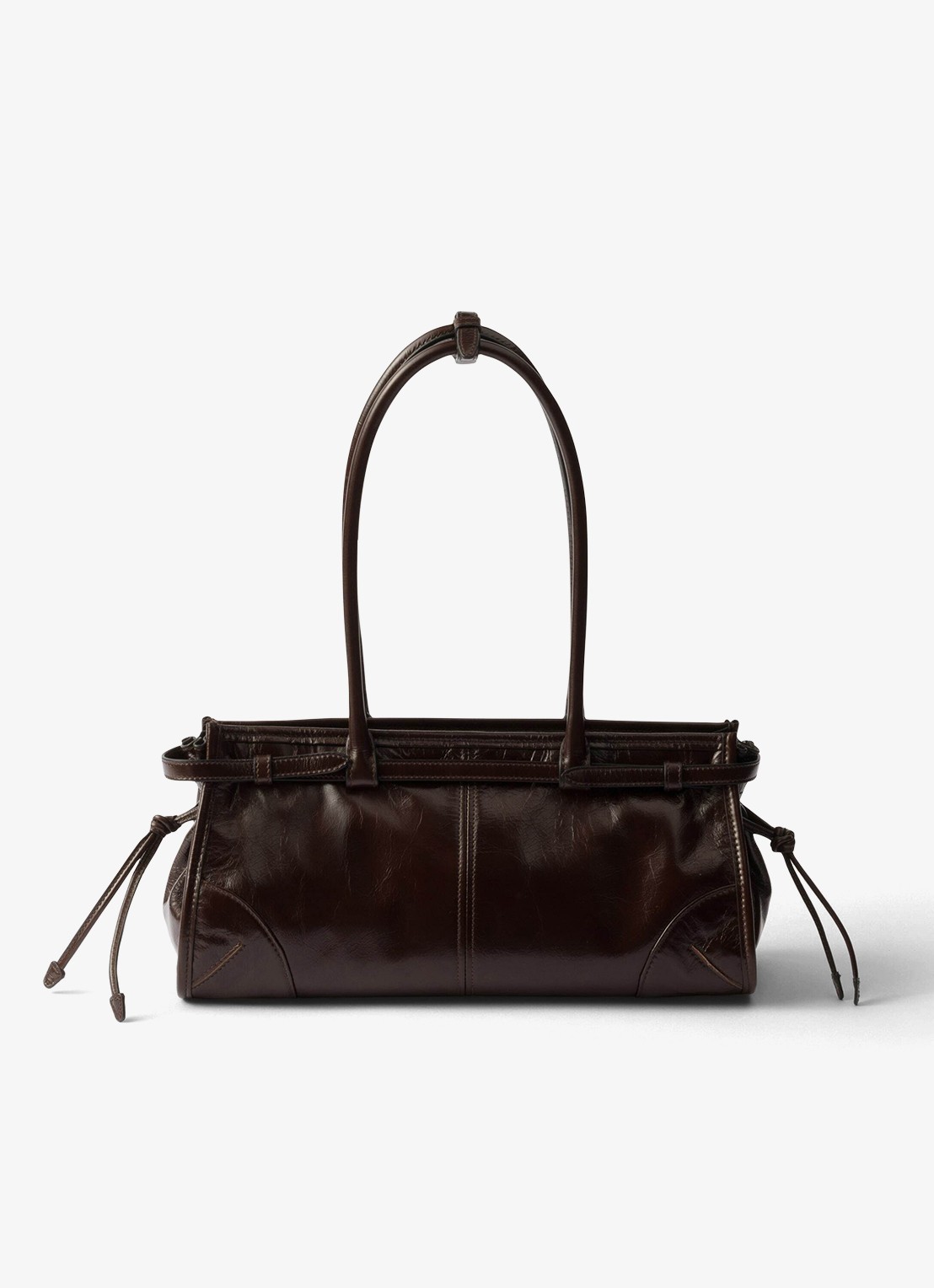 Prada Bonnie Medium schoudertas van kalfsleer - achterkant 10 donkerbruin
