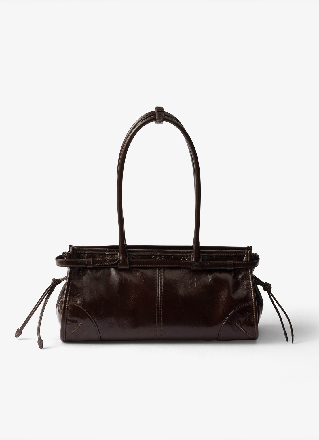 Prada Bonnie Medium schoudertas van kalfsleer - achterkant 8 donkerbruin