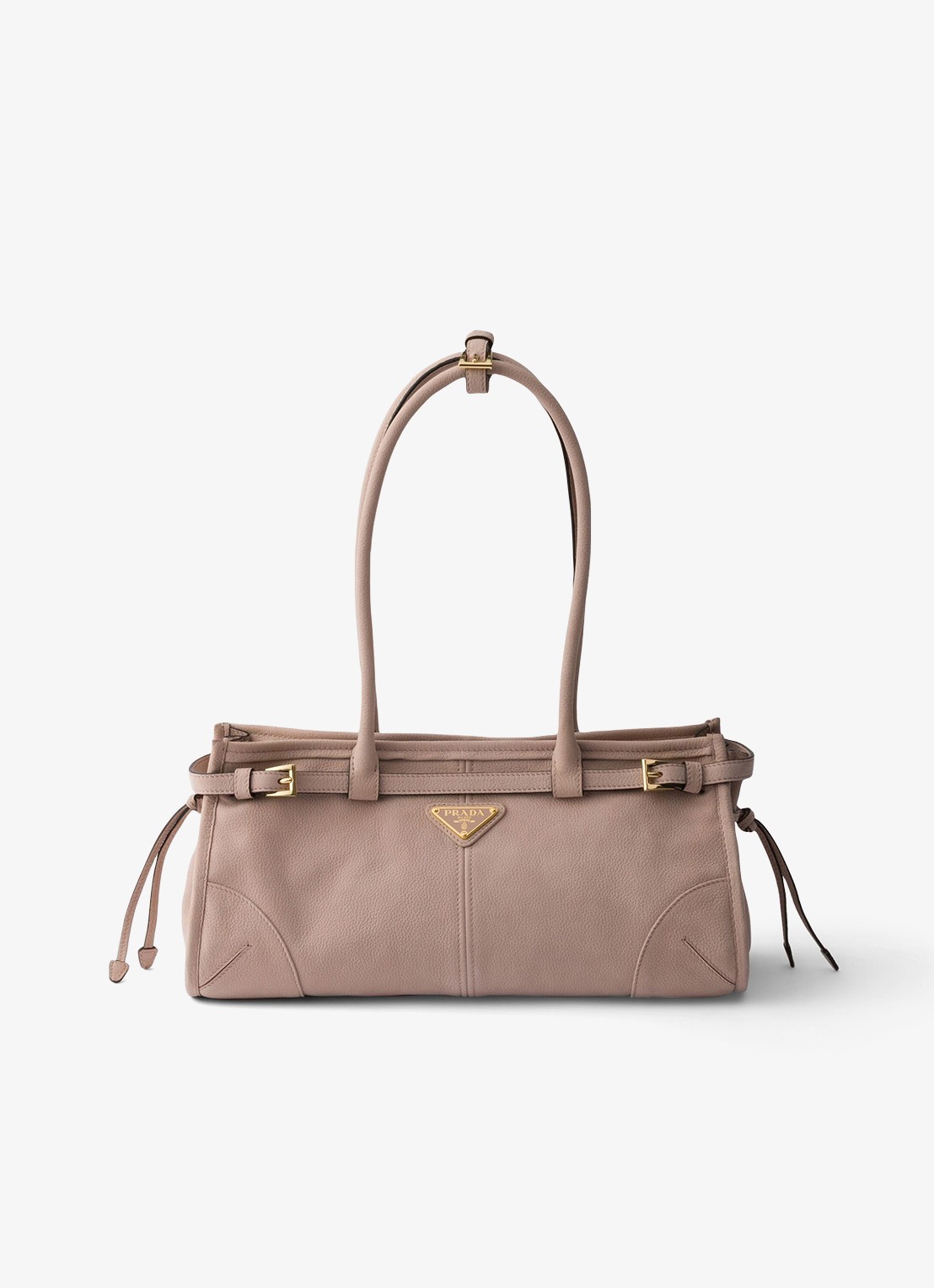 Prada Bonnie Medium schoudertas van nubuck - voorkant 5 oudroze