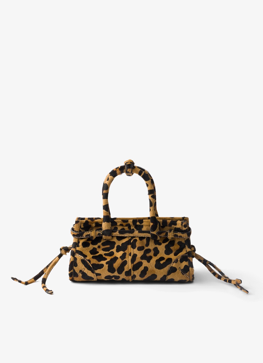Prada Bonnie Mini handtas van kalfsleer met ponyhair - achterkant 3 gebroken wit
