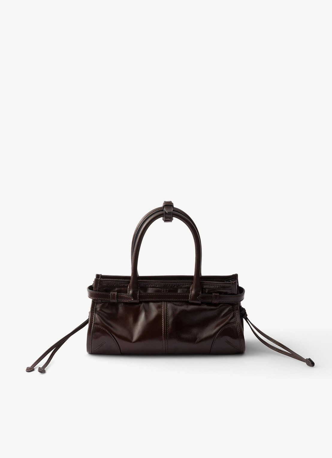 Prada Bonnie Mini handtas van kalfsleer - achterkant 7 donkerbruin