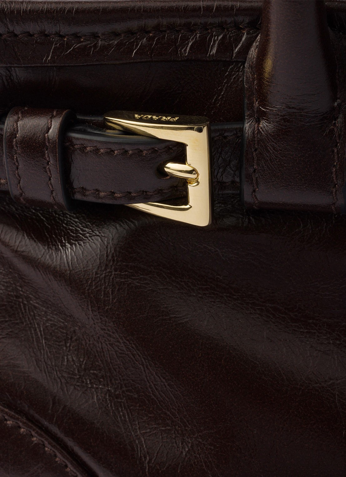 Prada Bonnie Mini handtas van kalfsleer - detail 3 donkerbruin