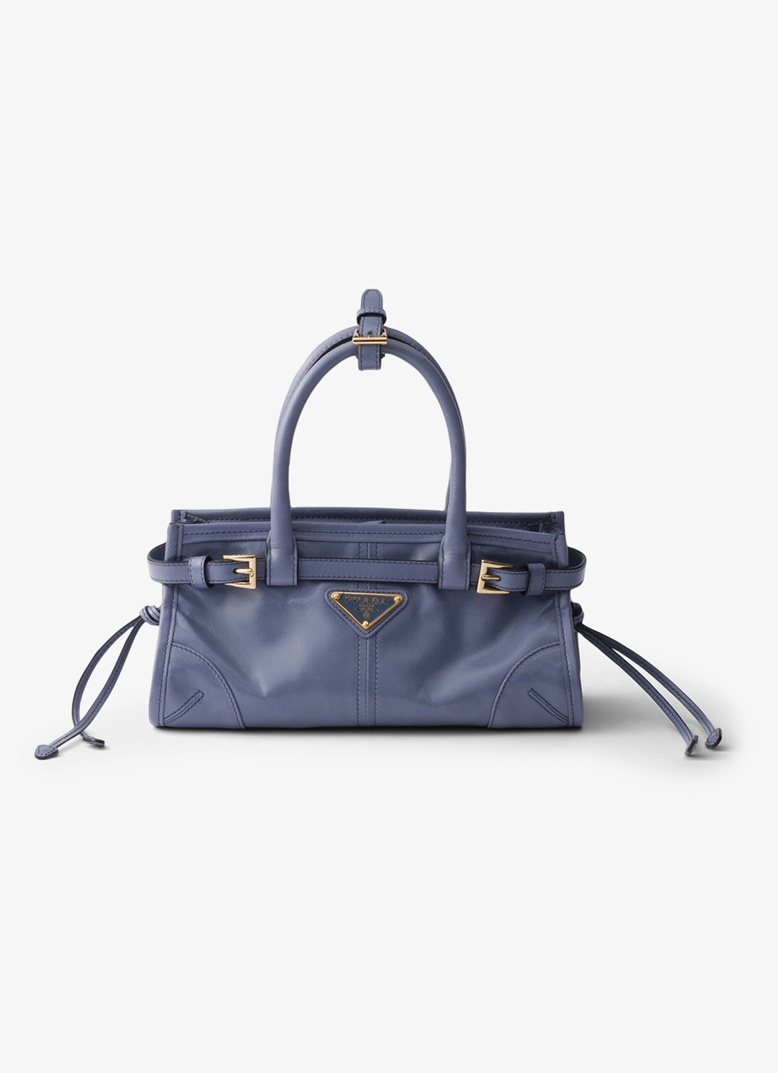 Prada Bonnie Mini handtas van kalfsleer - voorkant 5 staalblauw