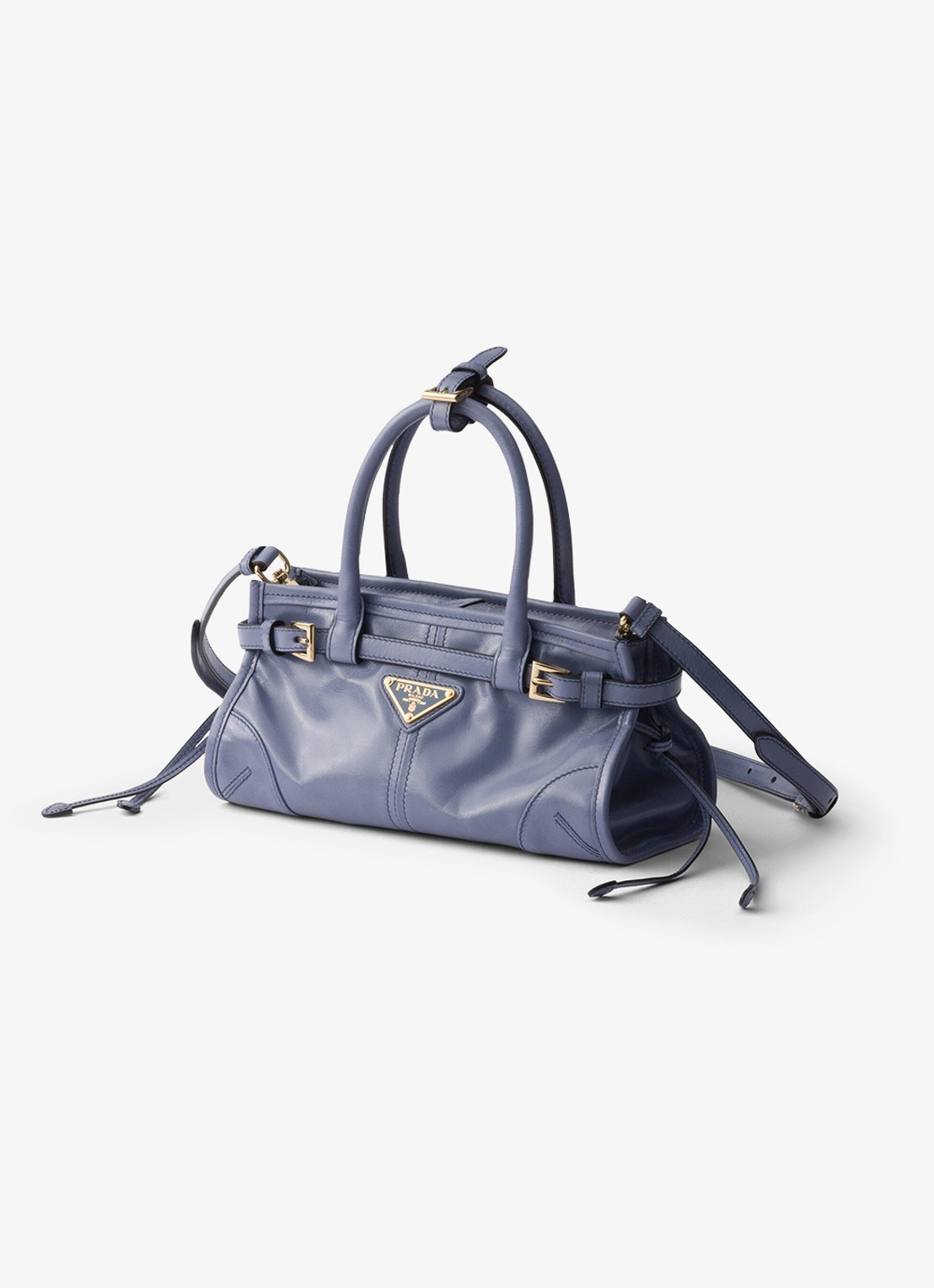 Prada Bonnie Mini handtas van kalfsleer - voorkant 6 staalblauw