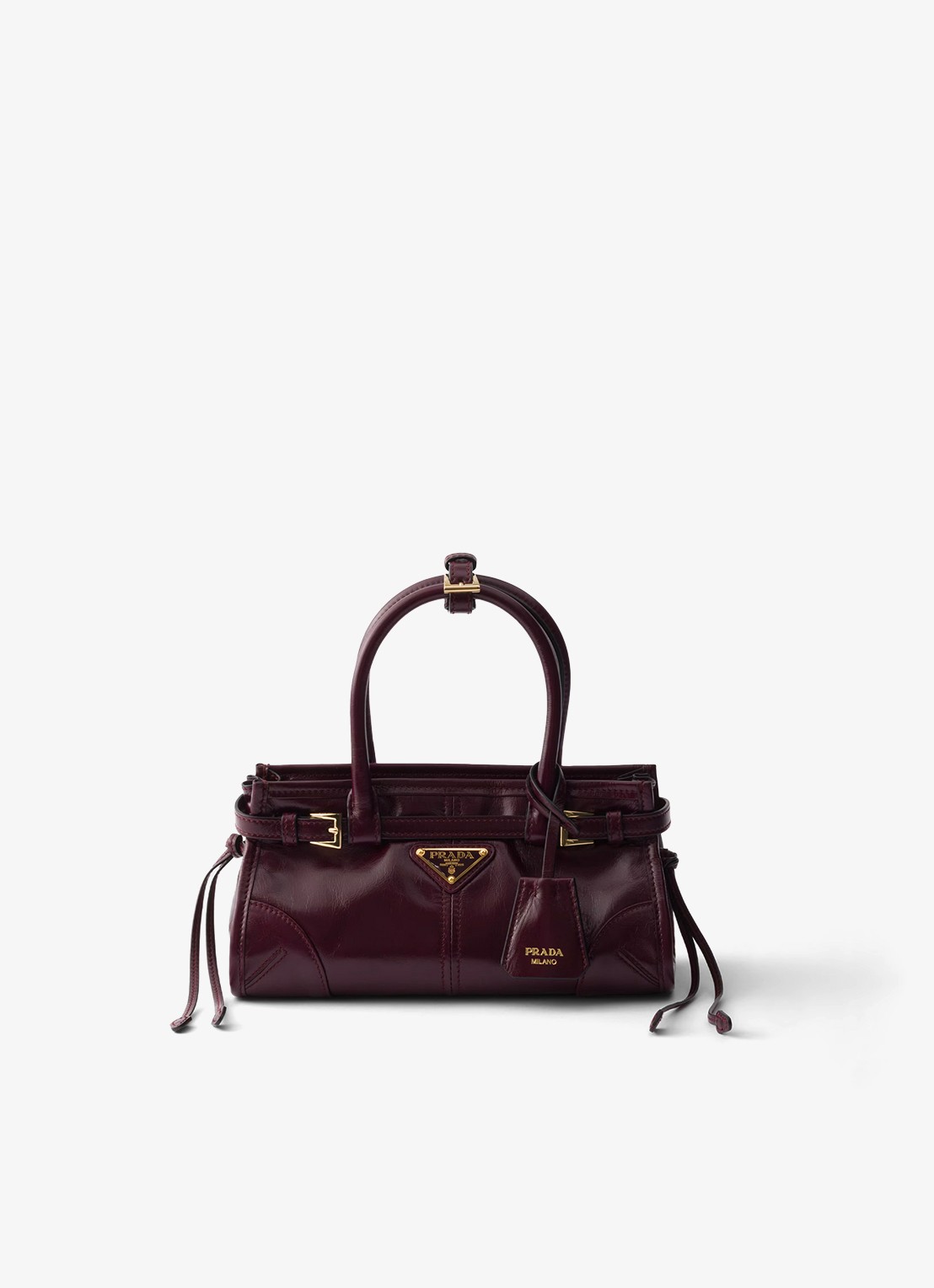 Prada Bonnie Mini handtas van kalfsleer - voorkant 5 bordeauxrood