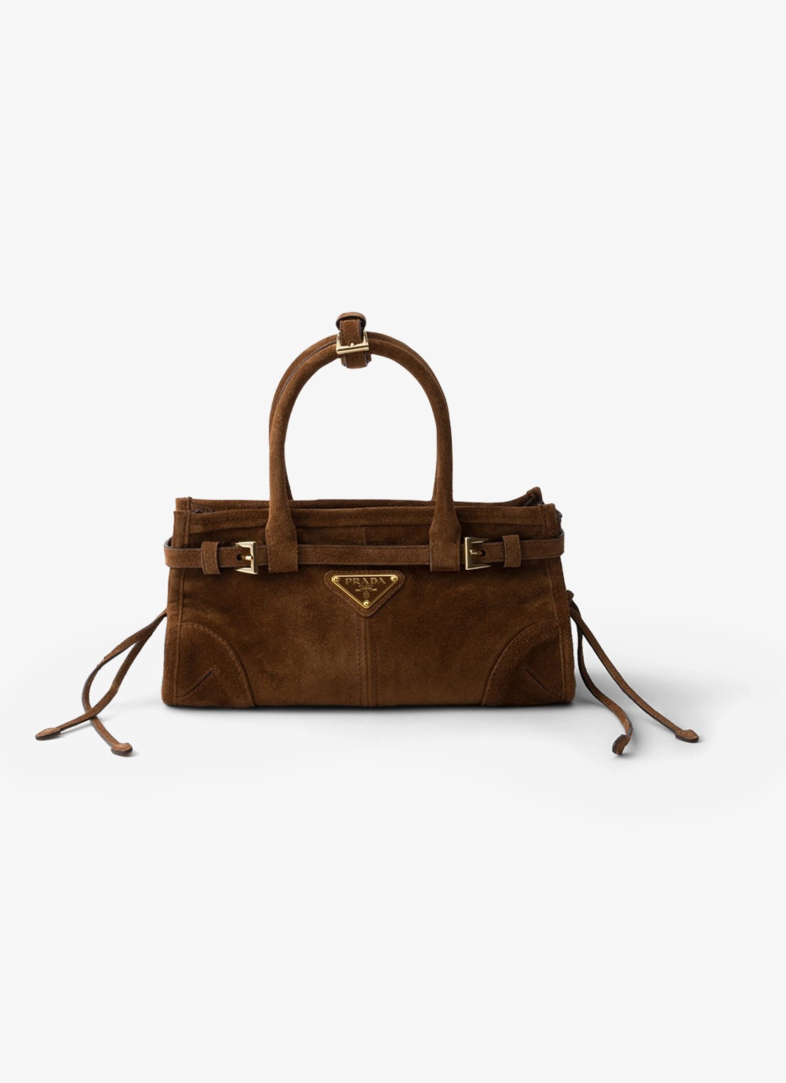 Prada Bonnie Mini handtas van kalfssuède - voorkant 4 bruin