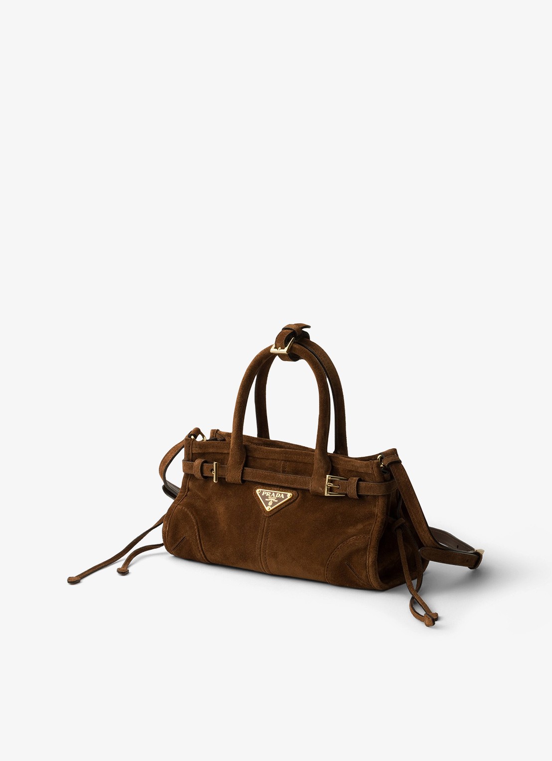 Prada Bonnie Mini handtas van kalfssuède - voorkant 5 bruin