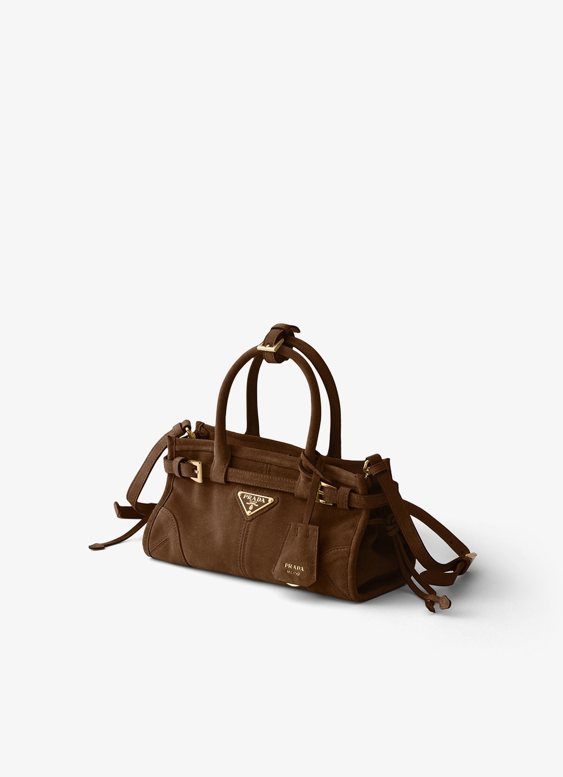 Prada Bonnie Mini handtas van kalfssuède - voorkant 6 naturel