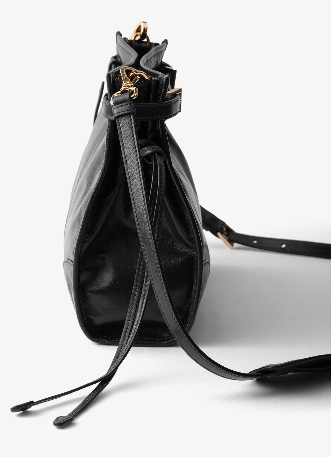 Prada Bonnie Mini schoudertas van kalfsleer - detail zwart