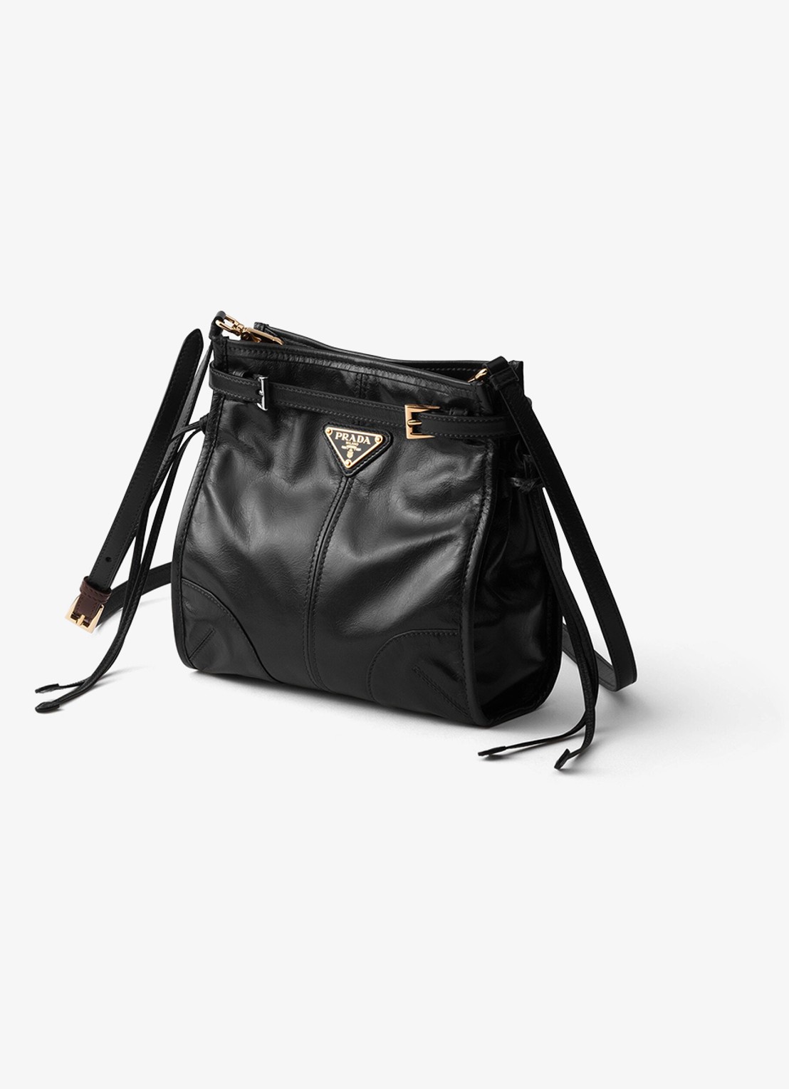 Prada Bonnie Mini schoudertas van kalfsleer - voorkant 5 zwart