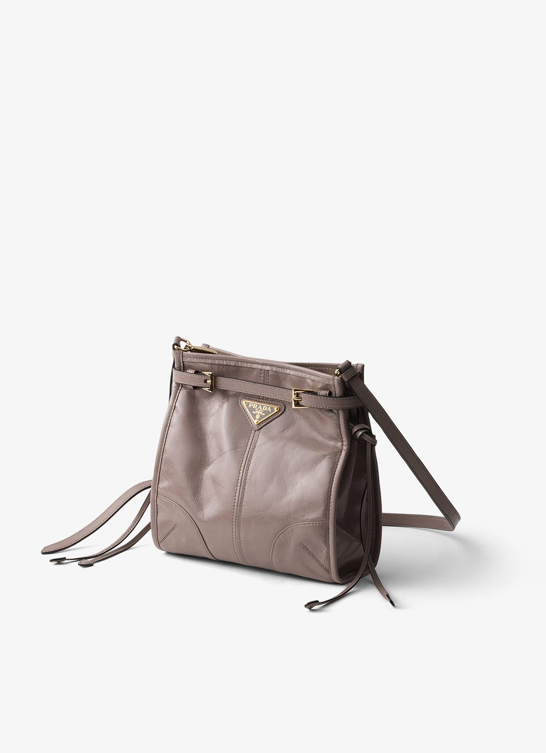 Prada Bonnie Mini schoudertas van kalfsleer - voorkant 2 taupe