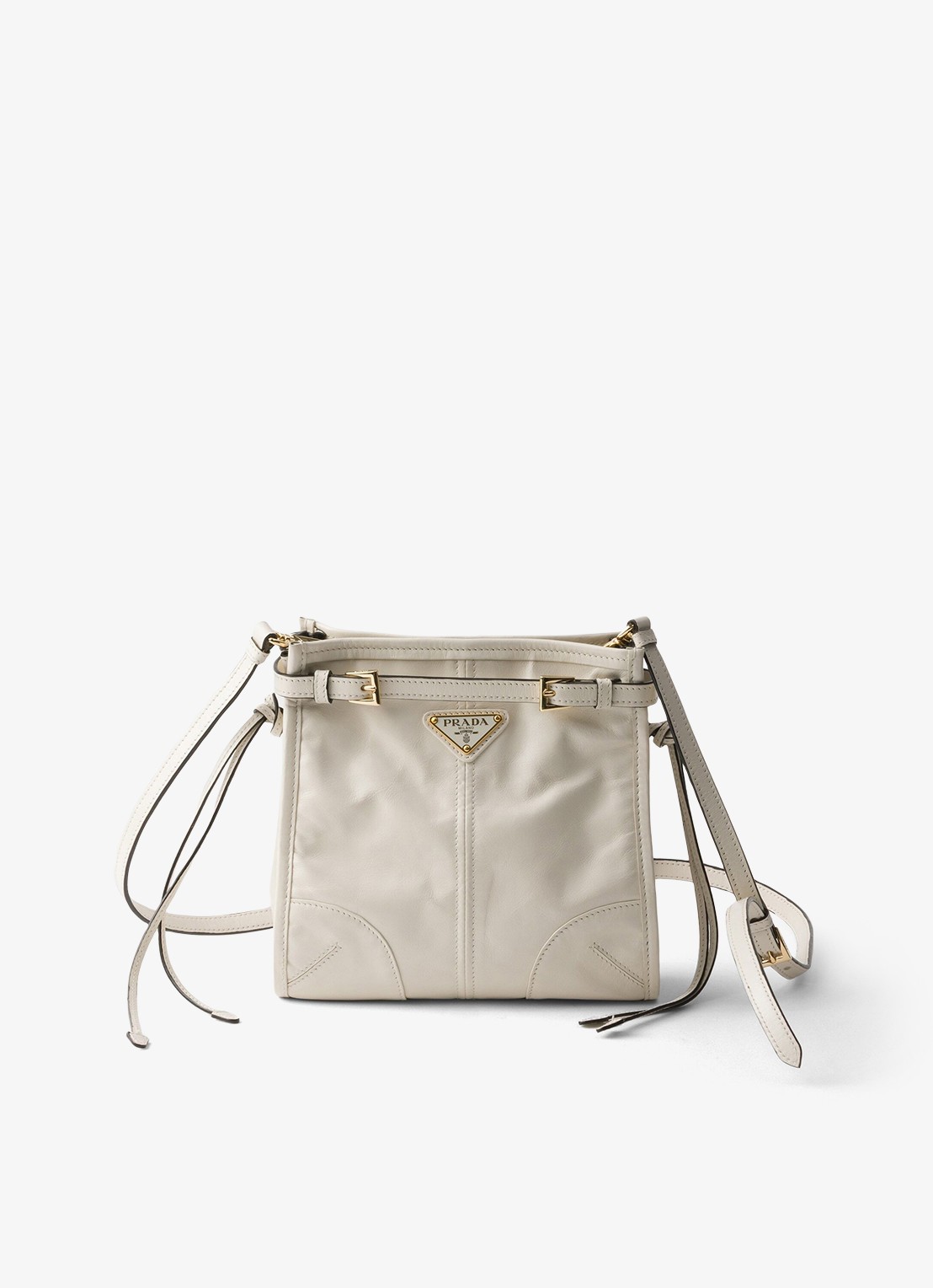 Prada Bonnie Mini schoudertas van kalfsleer - voorkant 5 wit