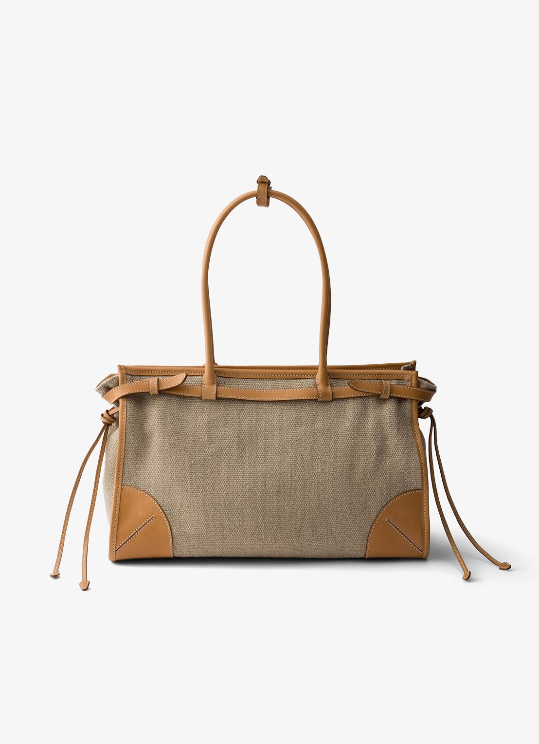 Prada Bonnie schoudertas met leren details - achterkant 7 zand