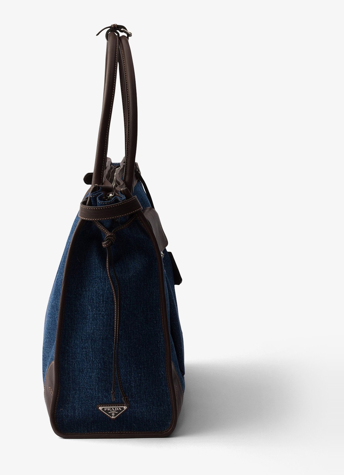 Prada Bonnie schoudertas van denim met leren details - detail 4 indigo