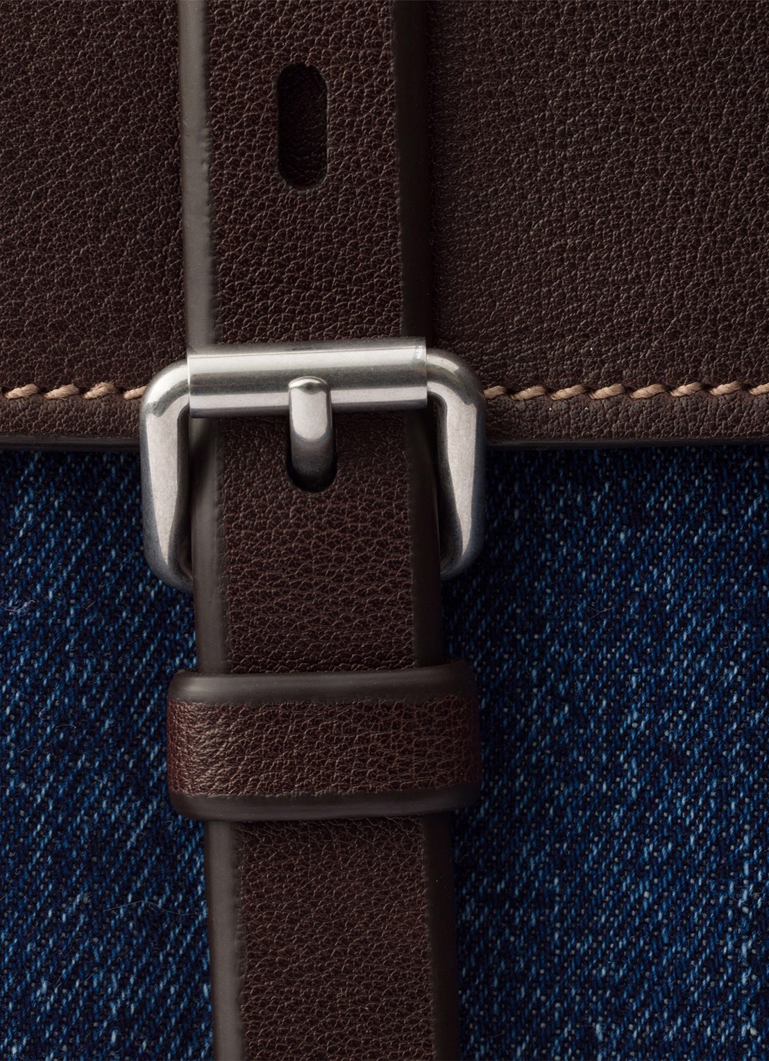 Prada Bonnie schoudertas van denim met leren details - detail 5 indigo
