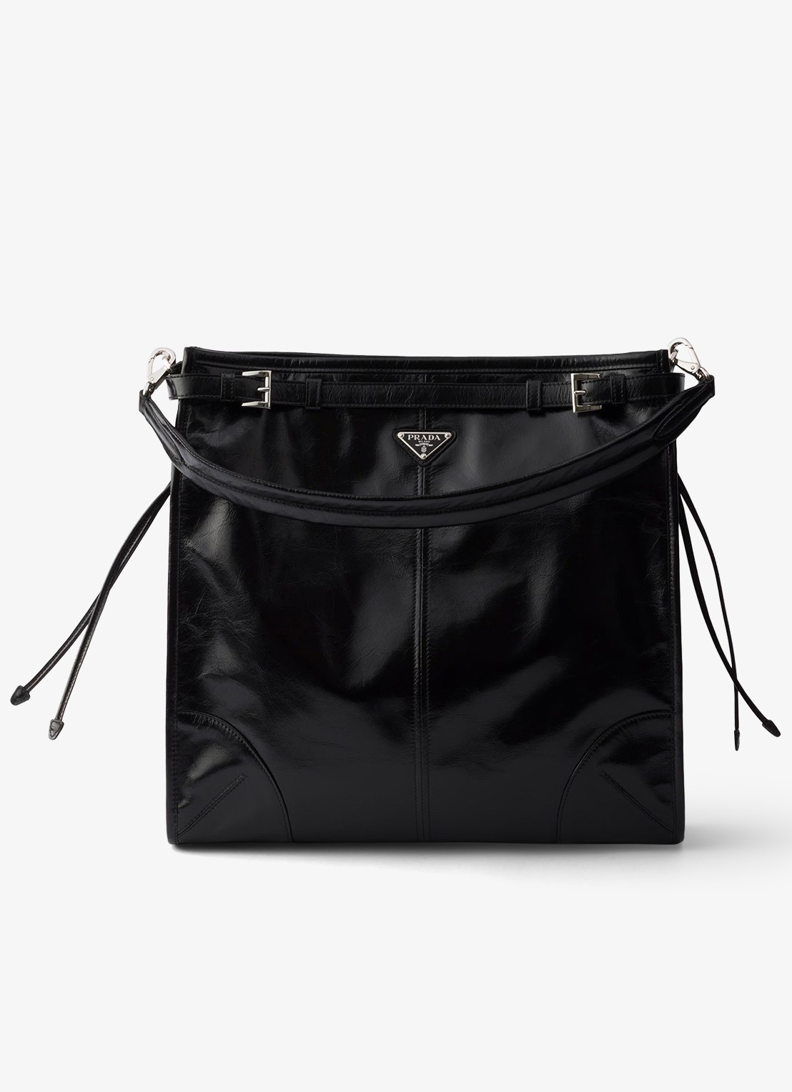 Prada Bonnie schoudertas van kalfsleer - voorkant 6 zwart