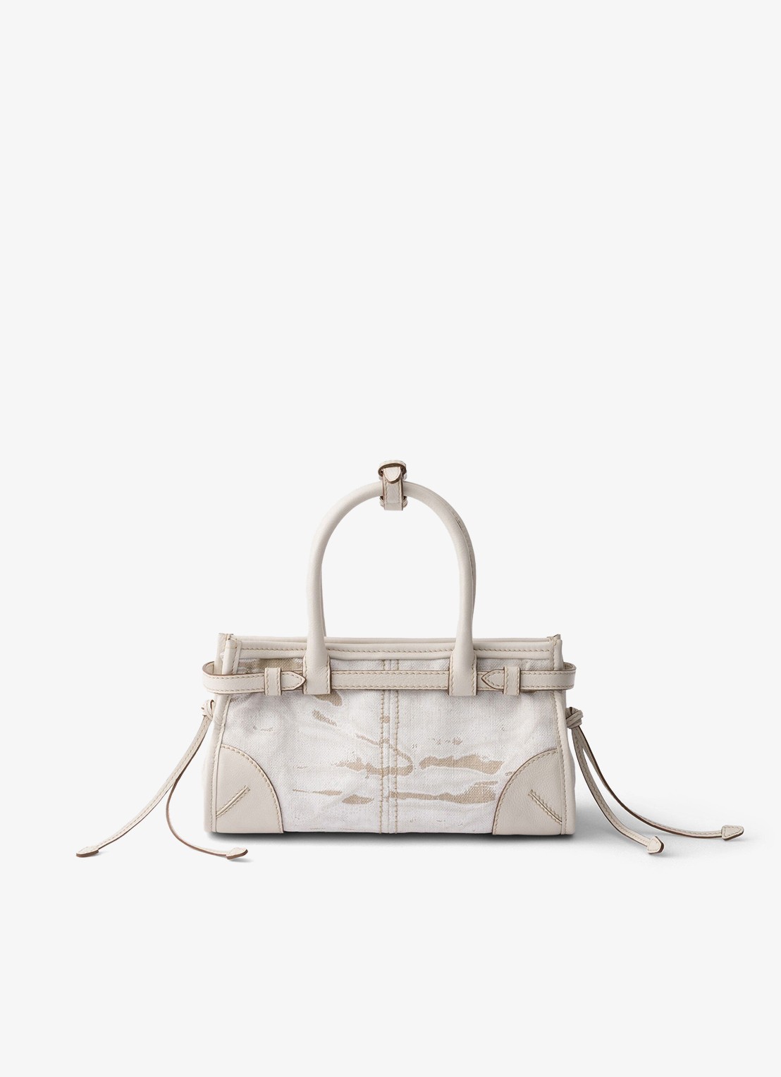 Prada Bonnie Small handtas met leren details - achterkant wit