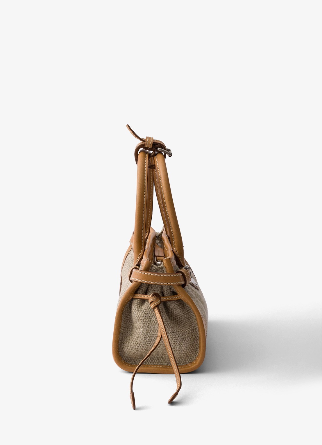 Prada Bonnie Small handtas met leren details - detail zand