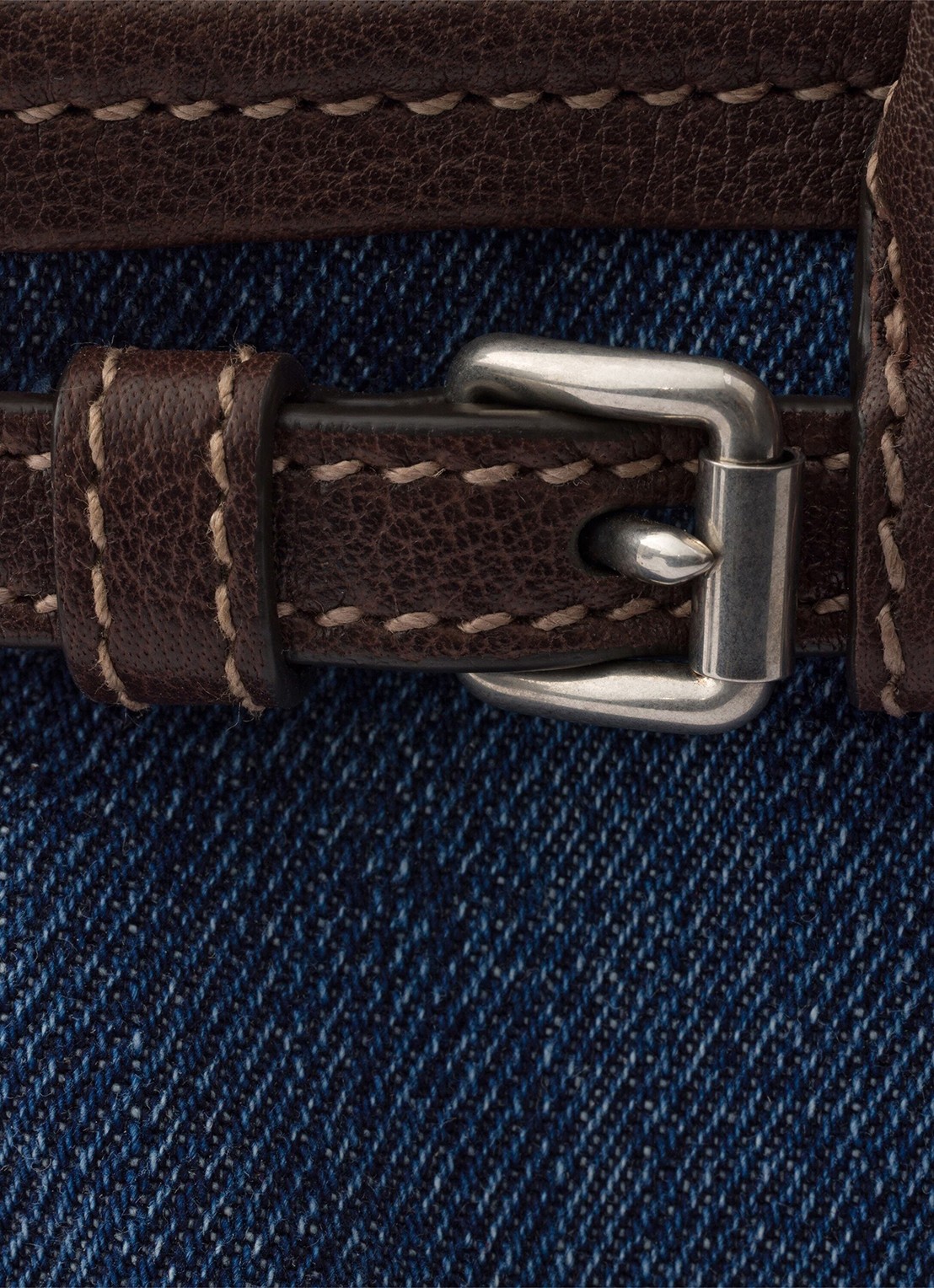 Prada Bonnie Small handtas van denim met leren details - detail 4 indigo