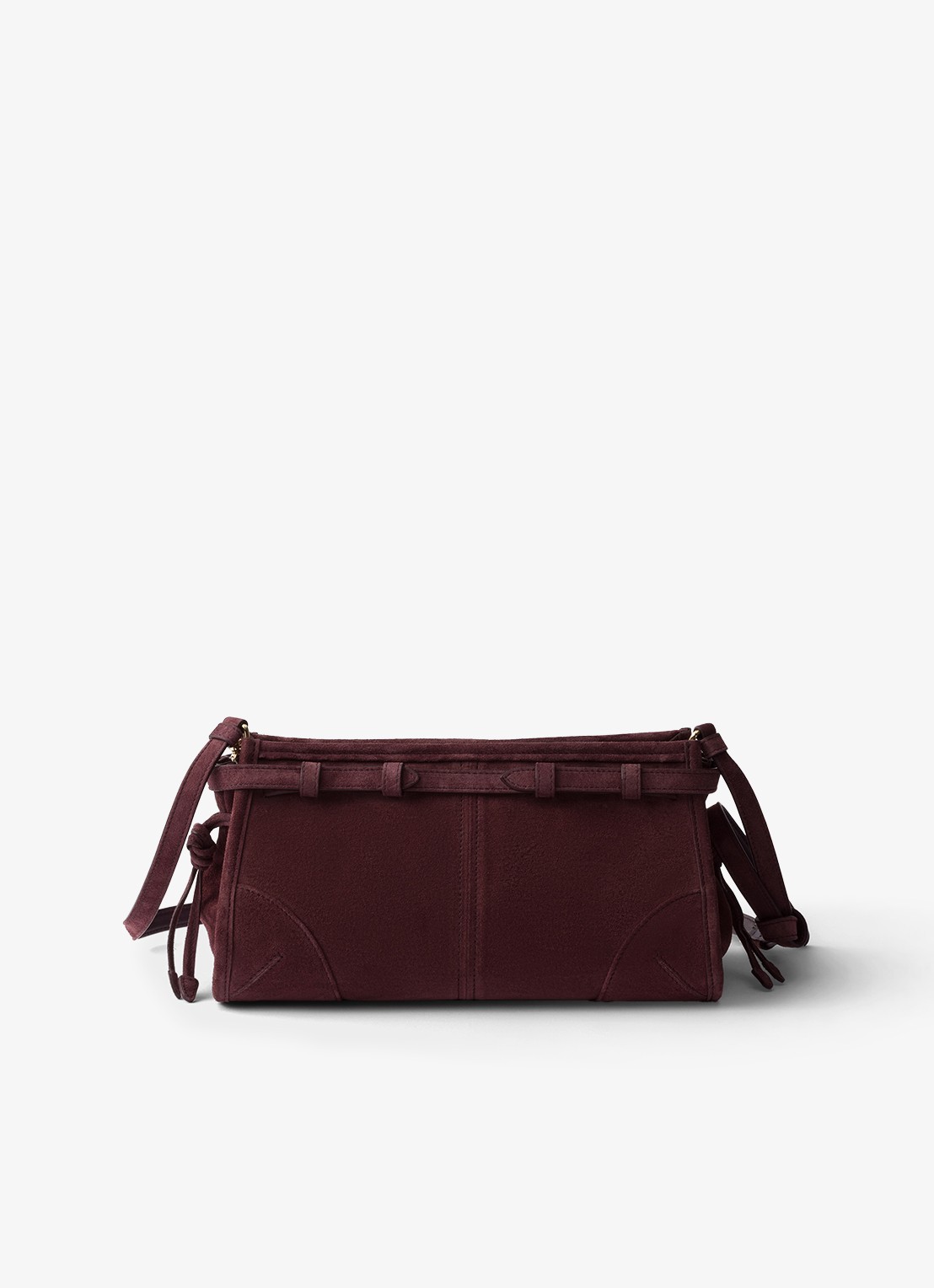 Prada Bonnie Small schoudertas van kalfssuède - achterkant 7 bordeauxrood
