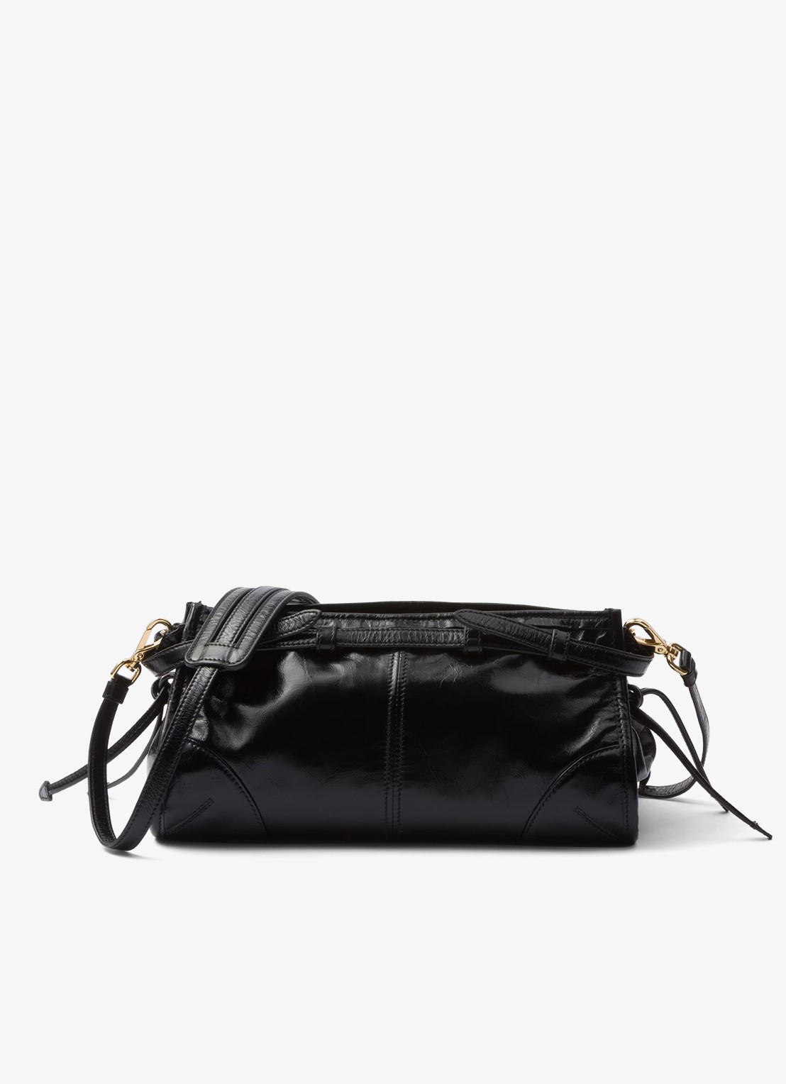 Prada Bonnie Small schoudertas van leer met afneembare schouderriem - achterkant 5 zwart