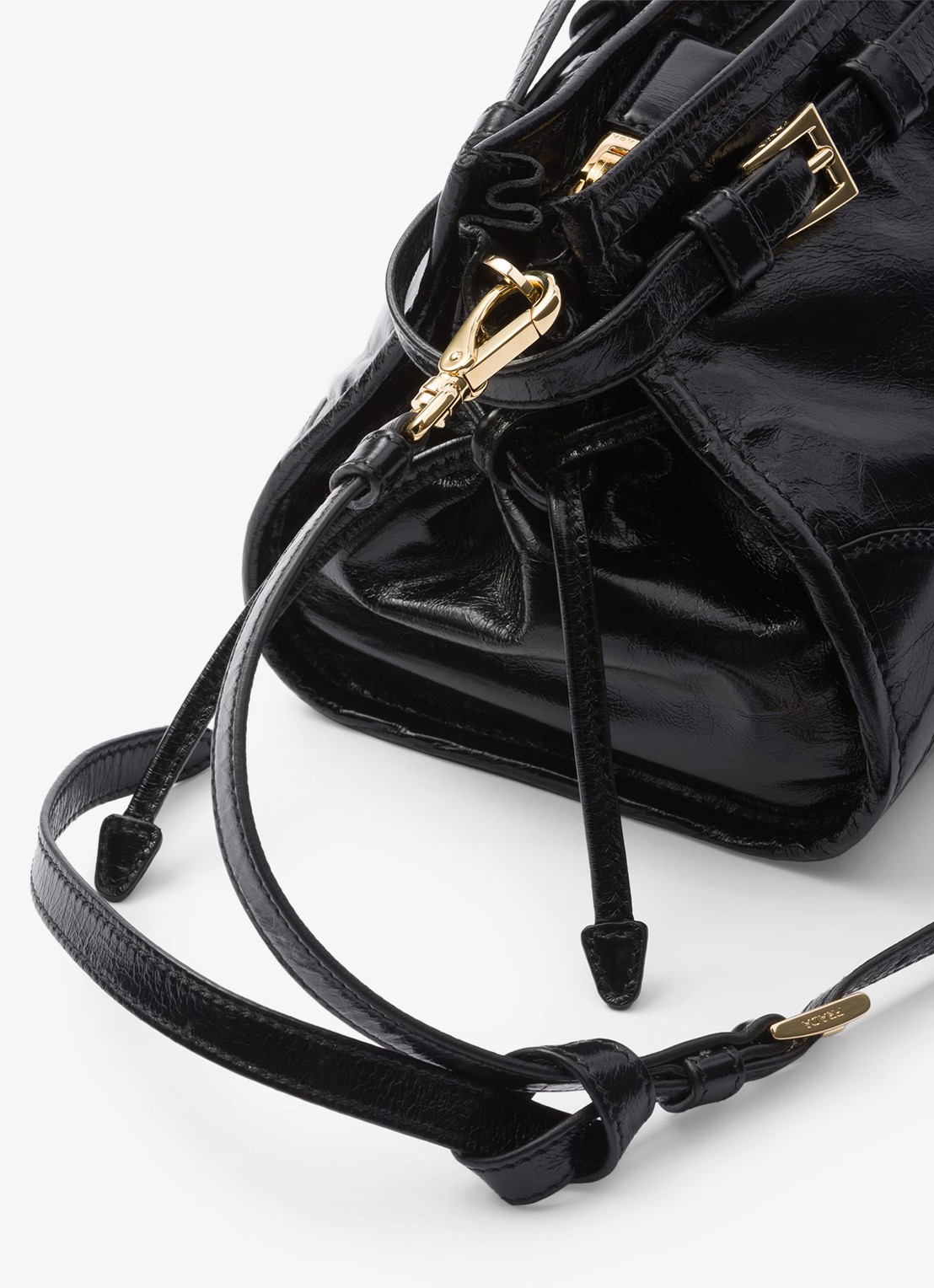 Prada Bonnie Small schoudertas van leer met afneembare schouderriem - detail 3 zwart