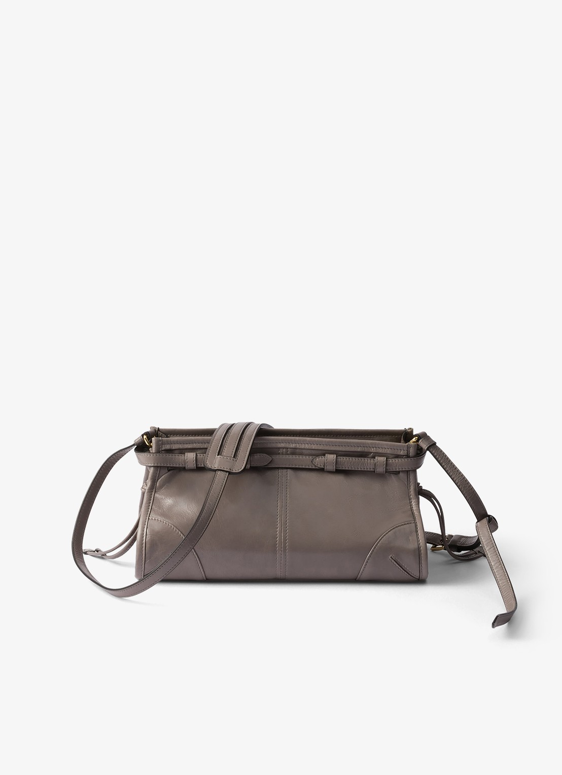 Prada Bonnie Small schoudertas van leer met afneembare schouderriem - achterkant 3 taupe