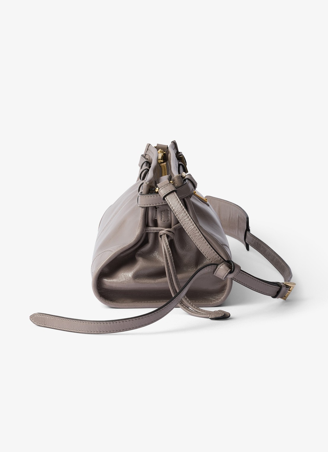 Prada Bonnie Small schoudertas van leer met afneembare schouderriem - detail 5 taupe