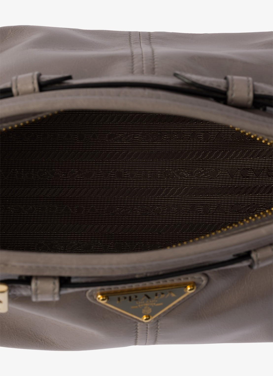 Prada Bonnie Small schoudertas van leer met afneembare schouderriem - detail 7 taupe